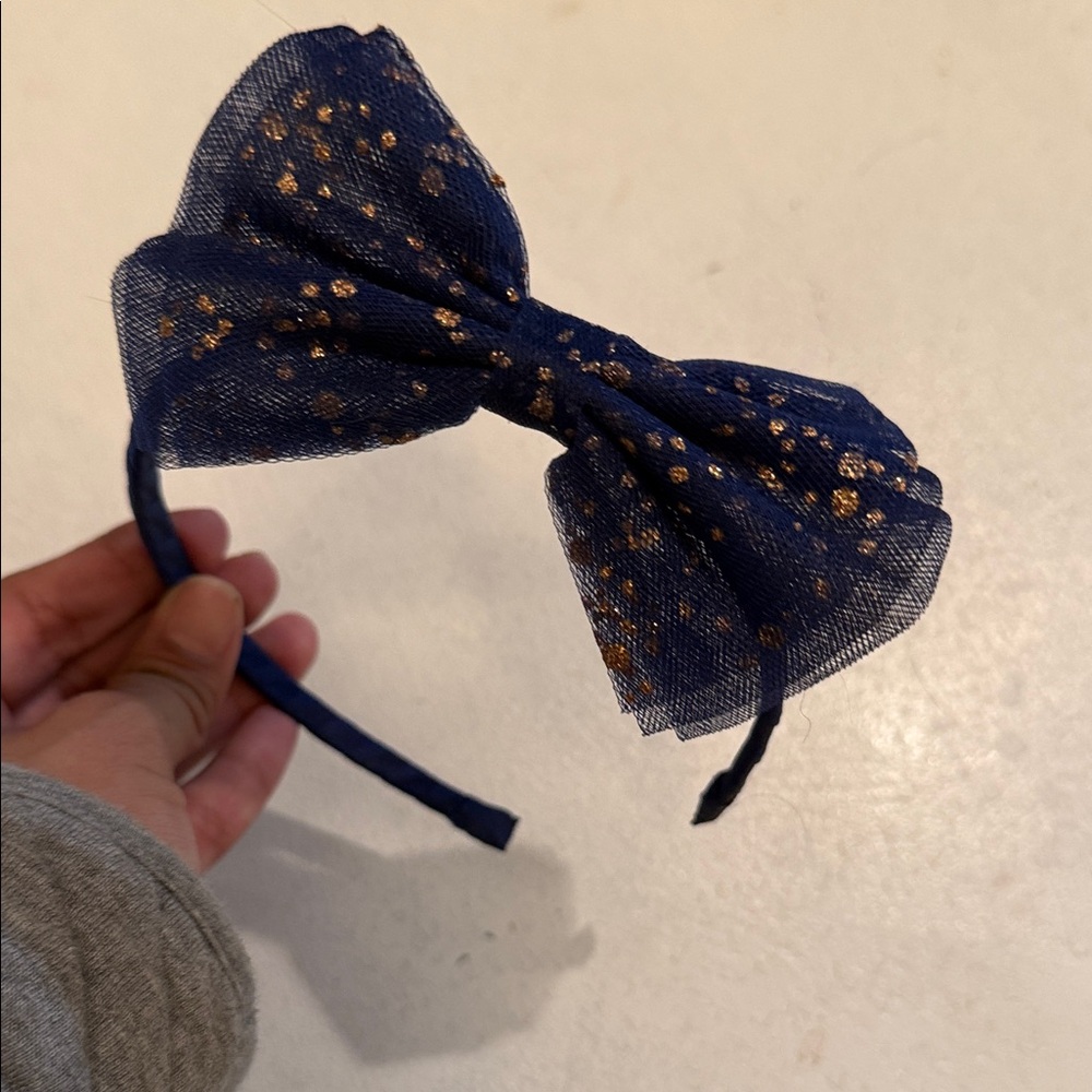 Janie And Jack Navy Blue and Gold Kids Headband